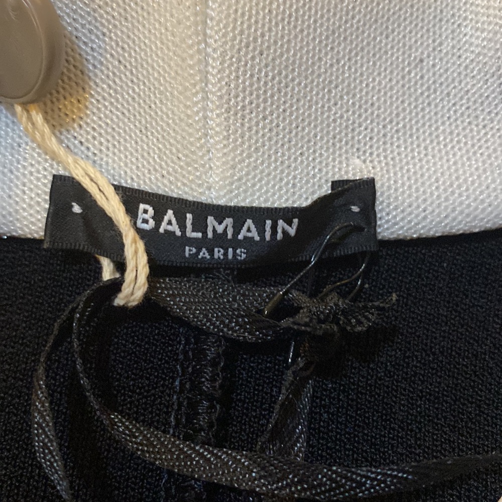 Balmain White Collar Black Suit Jacket size FR 38 - Picture 5 of 10